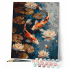 Peinture par numéro - Carpes Koï vintage - 40x50cm - Toile + pinceaux + peinture - Intermédiaire - Figured'Art