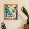 Peinture par numéro - Affiche Lisbonne vintage - 40x50cm - Toile tendue + pinceaux + peinture - Intermédiaire - Figured'Art