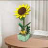 Maquette - 3D - Puzzle - 74 Pièces en bois - Tournesol en pot - 9,4x7,9x21cm - Figured'Art
