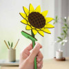 Maquette - 3D - Puzzle - 74 Pièces en bois - Tournesol en pot - 9,4x7,9x21cm - Figured'Art