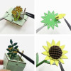 Maquette - 3D - Puzzle - 74 Pièces en bois - Tournesol en pot - 9,4x7,9x21cm - Figured'Art