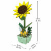 Maquette - 3D - Puzzle - 74 Pièces en bois - Tournesol en pot - 9,4x7,9x21cm - Figured'Art