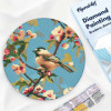 Diamond painting - Support disque en bois - Modèle oiseau sur branche - 30cm diamètre - Figured'Art