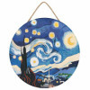 photo-Diamond painting - Support disque en bois - Modèle nuit étoilée - 30cm diamètre - Figured'Art