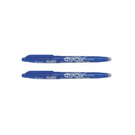 2 stylos FriXion Ball pointe moyenne 0.7mm bleu Pilot + stickers