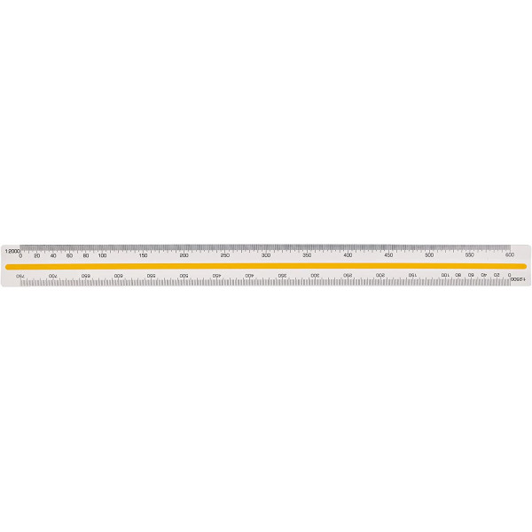 Règle triangulaire - Kutch - Echelles de réduction 1:500 1:1000 1:1250 1:1500 1:2000 1:2500 - Maped
