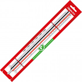 photo-Règle triangulaire - Kutch - Echelles de réduction 1:500 1:1000 1:1250 1:1500 1:2000 1:2500 - Aristo