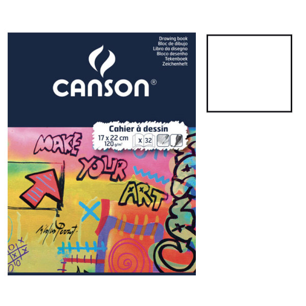 photo-Cahier à dessin - 17 x 22 (cm) - Blanc - 32 pages - sans spirale - Canson