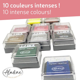 Mini encreurs - 10 couleurs assorties - Idéal bullet journal et loisirs créatifs - Aladine