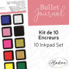 Mini encreurs - 10 couleurs assorties - Idéal bullet journal et loisirs créatifs - Aladine