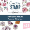 Tampons - Thème fleurs - Mousse et caoutchouc - 31 modèles - Loisirs créatifs - Aladine