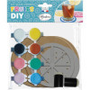 photo-Kit créatif - Décorer sous-verres - 8 pièces en bois + Pochoirs + peinture - Aladine