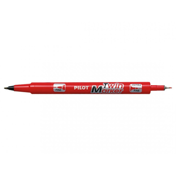 photo-Marqueur permanent Twin Marker Begreen double pointe Extra Fine Rouge Pilot