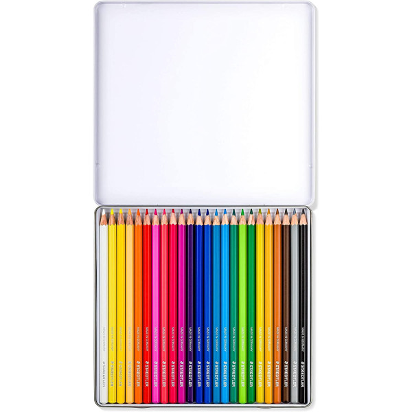 24 crayons de couleur - Beaux-Arts - Mine 3mm - Boîte métal - Staedtler