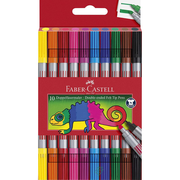 photo-10 feutres de coloriage - Double pointe - Fine et moyenne - Faber-Castell
