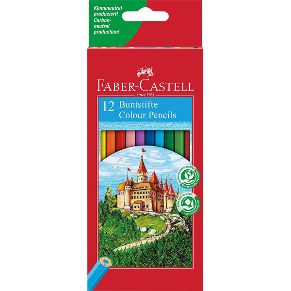 photo-12 crayons de couleur - Pointe moyenne - Assortiment - Faber-Castell
