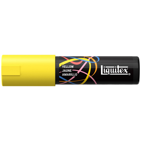 photo-Marqueur - Peinture acrylique - Jaune - Pointe biseautée 8mm - Toutes surfaces - Liquitex