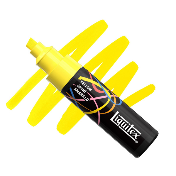 Marqueur - Peinture acrylique - Jaune - Pointe biseautée 8mm - Toutes surfaces - Liquitex