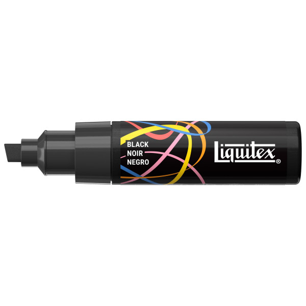 Marqueur - Peinture acrylique - Noir - Pointe biseautée 8mm - Toutes surfaces - Liquitex