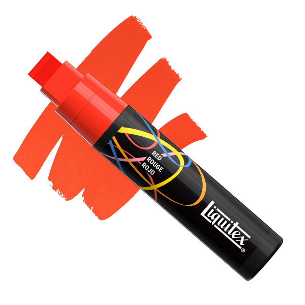 Marqueur - Peinture acrylique - Rouge - Pointe biseautée 15mm - Toutes surfaces - Liquitex