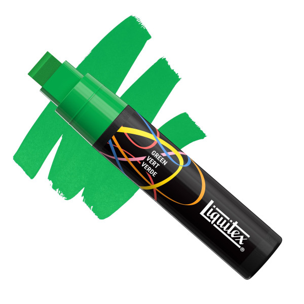 Marqueur - Peinture acrylique - Vert - Pointe biseautée 15mm - Toutes surfaces - Liquitex