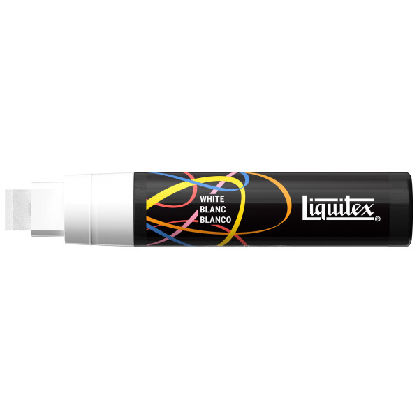 Marqueur - Peinture acrylique - Blanc - Pointe biseautée 15mm - Toutes surfaces - Liquitex