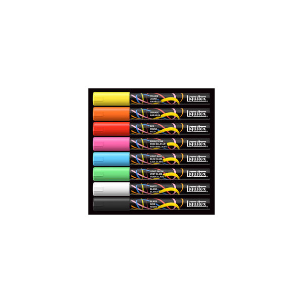 Marqueurs - Peinture acrylique - Couleurs essentielles - Pointe ronde 2mm - Lot de 8 - Liquitex