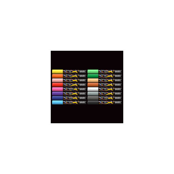 Marqueurs - Peinture acrylique - Boîte de 16 couleurs - Pointe ronde 2mm - Tous supports - Liquitex
