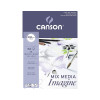 Papier multitechnique blanc - A5 (14,8x21cm) - 200g/m2 - bloc de 50 feuilles - Mix Media Imagine - Canson | Artmania