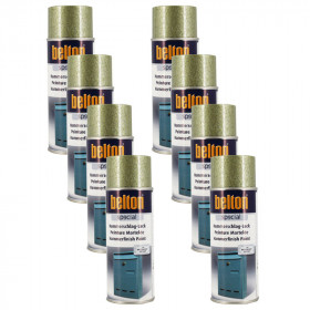 photo-Lot de 8 bombes de peinture - Vert martelé - Belton - 400 ml