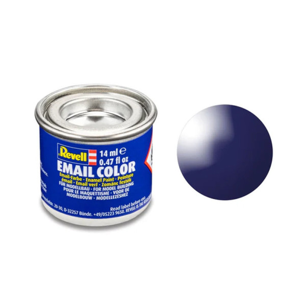 photo-Peinture émail - Bleu nuit brillant - RAL 5022 - Maquette - Modélisme - Revell - Pot 14ml