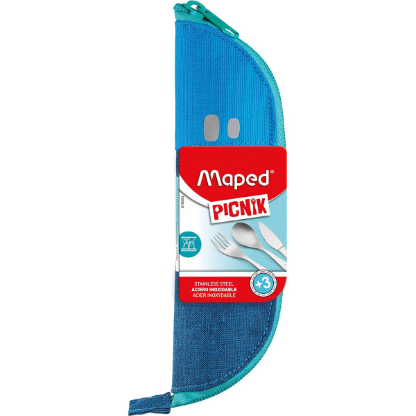 Etui à couverts - Fourchette - Cuillère - Couteau - Pour enfant - Maped