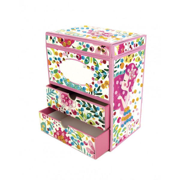 Jeu créatif - Coffret à bijoux à décorer - Strass colorés - Dès 5 ans - Loisirs créatifs