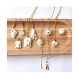Jeu créatif - Bijoux à créer - Colliers et pendentifs ciment et feuilles d'or - Dès 10 ans - Loisirs créatifs