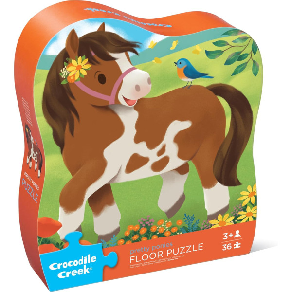 Puzzle - 36 pièces - Jolis poney - Dès 3 ans - Jeu éducatif - Crocodile Creek