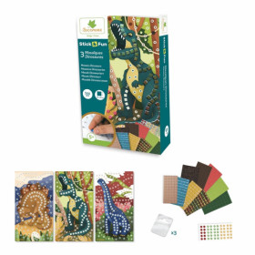 Jeu créatif - Mosaïques à coller - 3 tableaux dinosaures - Dès 5 ans - Loisirs créatifs