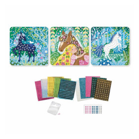 Jeu créatif - Mosaïques à coller - 3 tableaux chevaux - Dès 5 ans - Loisirs créatifs
