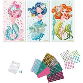 Jeu créatif - Mosaïques à coller - 3 tableaux sirènes - Dès 5 ans - Loisirs créatifs