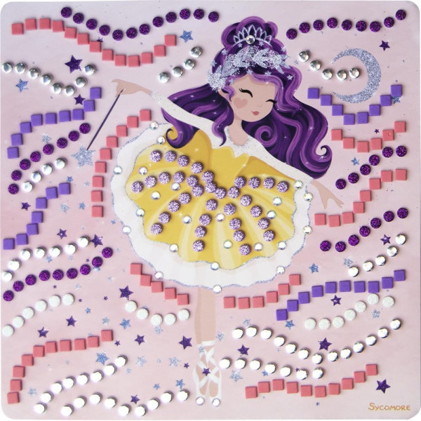 Jeu créatif - Mosaïques à coller - 3 tableaux princesses et danseuses - Dès 5 ans - Loisirs créatifs