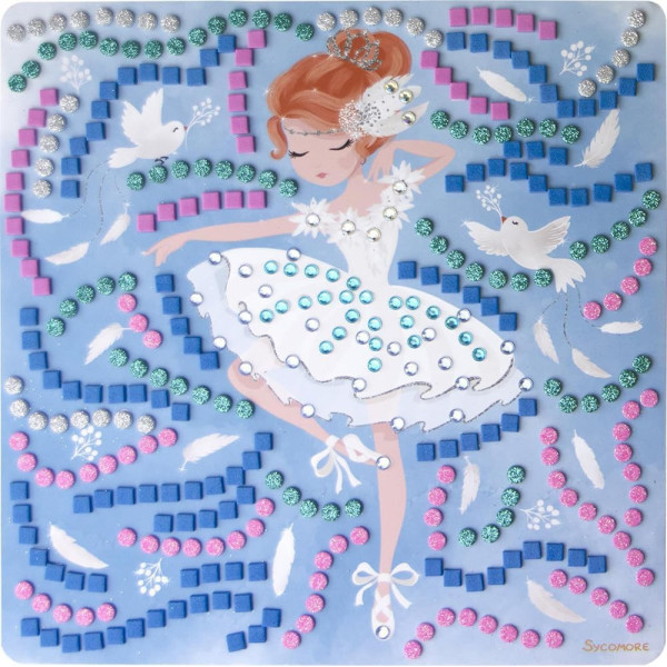 Jeu créatif - Mosaïques à coller - 3 tableaux princesses et danseuses - Dès 5 ans - Loisirs créatifs