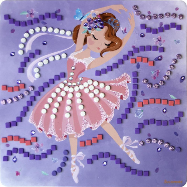 Jeu créatif - Mosaïques à coller - 3 tableaux princesses et danseuses - Dès 5 ans - Loisirs créatifs