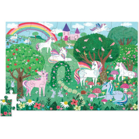 photo-Puzzle - 50 pièces - Rêve de licornes - Dès 4 ans - Boîte en métal - Crocodile Creek