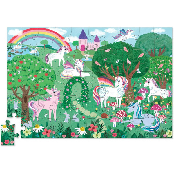 photo-Puzzle - 50 pièces - Rêve de licornes - Dès 4 ans - Boîte en métal - Crocodile Creek
