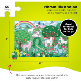 Puzzle - 50 pièces - Rêve de licornes - Dès 4 ans - Boîte en métal - Crocodile Creek