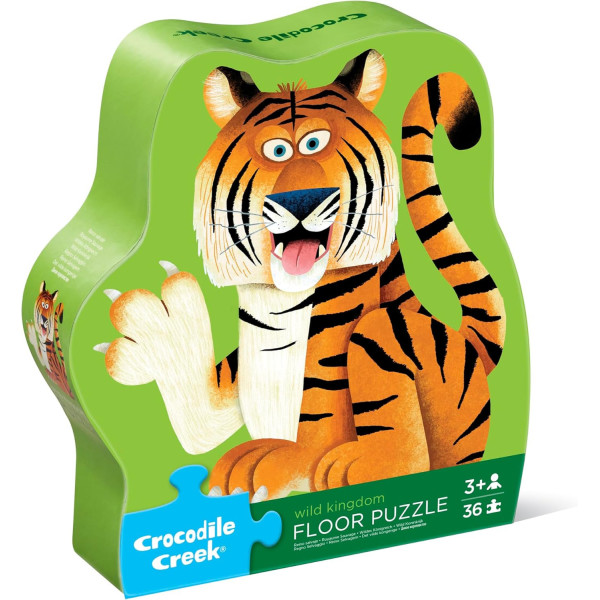 Puzzle - 36 pièces - Les animaux sauvages - Dès 3 ans - Tigre, lion, girafe - Crocodile Creek