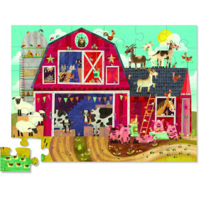 photo-Puzzle - 36 pièces - Les animaux de la ferme - Dès 3 ans - Vache, cochon, cheval - Crocodile Creek
