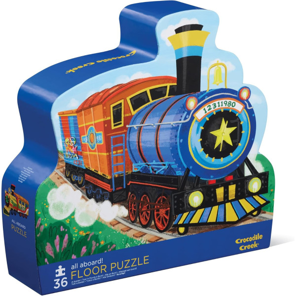 Puzzle - 36 pièces - Les trains - Dès 3 ans - Crocodile Creek