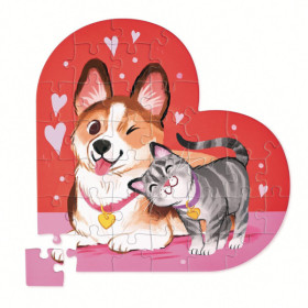 photo-Puzzle - 36 pièces - Amis pour toujours - Dès 3 ans - Chat - Chien - Crocodile Creek