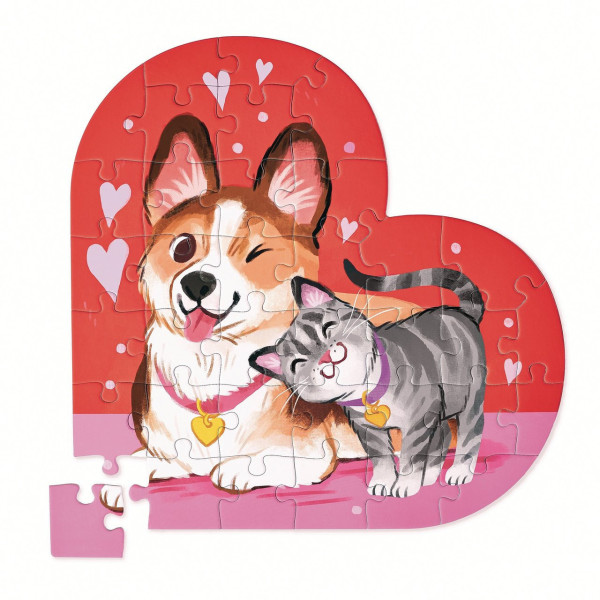 photo-Puzzle - 36 pièces - Amis pour toujours - Dès 3 ans - Chat - Chien - Crocodile Creek