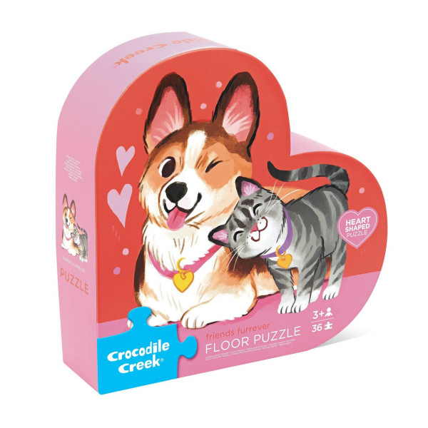 Puzzle - 36 pièces - Amis pour toujours - Dès 3 ans - Chat - Chien - Crocodile Creek